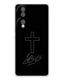 Чехол для Huawei Honor 70 с картинкой «Графический крест Jesus» Чехол для Huawei Honor 70 с картинкой «Графический крест Jesus»