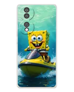 Чехол для Huawei Honor 70 с картинкой «Спанч Боб на гидроцикле»