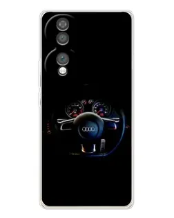 Чехол для Huawei Honor 70 с картинкой «Салон Audi — руль»