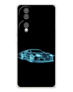 Чохол для Huawei Honor 70 з картинкою «Неоновий контур Lamborghini»