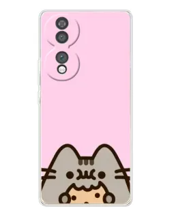Чехол для Huawei Honor 70 с картинкой «Pusheen и печенье»