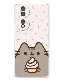 Чехол для Huawei Honor 70 с картинкой «Пушин с кексом»