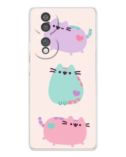 Чехол для Huawei Honor 70 с картинкой «Pusheen трио»