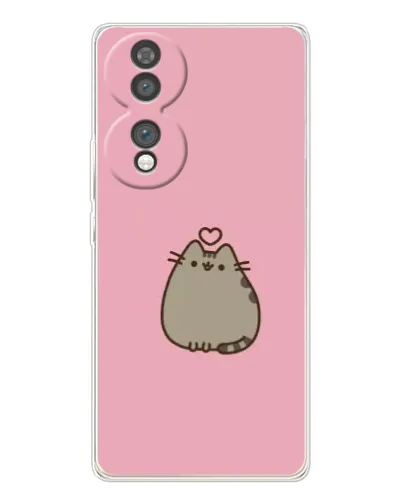 Чехол для Huawei Honor 70 с картинкой «Pusheen сердце»