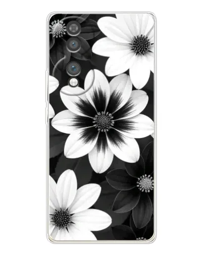 Чехол для Huawei Honor 70 с картинкой «Монохромные астры»