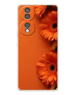 Чехол для Huawei Honor 70 с картинкой «Оранжевые герберы»
