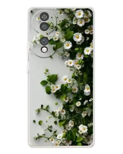 Чехол для Huawei Honor 70 с картинкой «Ветка мелких белых цветов»