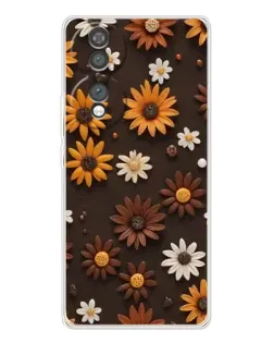 Чехол для Huawei Honor 70 с картинкой «Узор из маленьких подсолнухов»