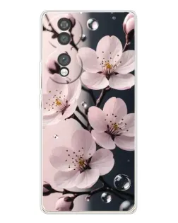 Чехол для Huawei Honor 70 с картинкой «Нежная сакура и капли»