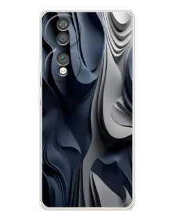 Чехол для Huawei Honor 70 с картинкой «Объемные синие складки»