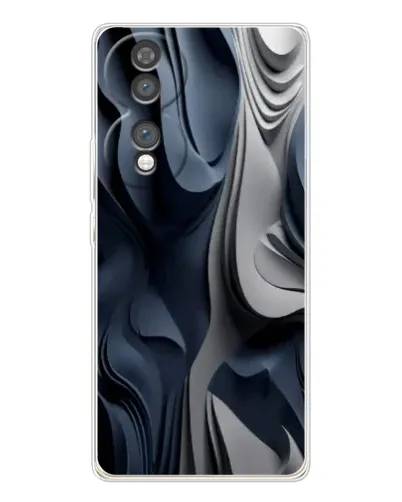 Чехол для Huawei Honor 70 с картинкой «Объемные синие складки»