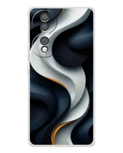 Чехол для Huawei Honor 70 с картинкой «Объемные черно-белые ленты»