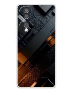 Чехол для Huawei Honor 70 с картинкой «Черные геометрические блоки»