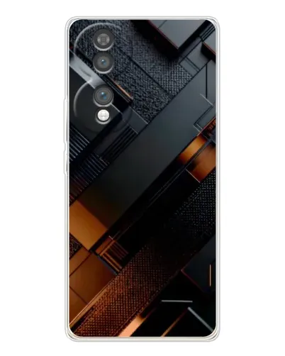 Чехол для Huawei Honor 70 с картинкой «Черные геометрические блоки»