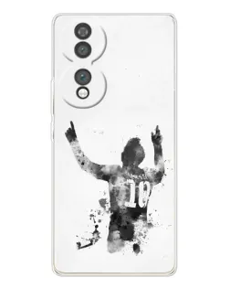 Чехол для Huawei Honor 70 с картинкой «Черно-белый силуэт Месси» Чехол для Huawei Honor 70 с картинкой «Черно-белый силуэт Месси»