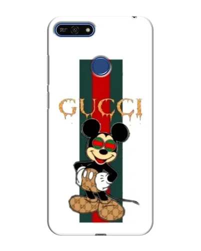 Чехол для Huawei Honor 7A Pro с картинкой «Микки Маус Gucci — полосы»