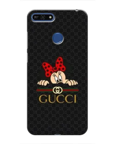Чехол для Huawei Honor 7A Pro с картинкой «Минни Маус Gucci — черный»