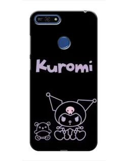 Чохол для Huawei Honor 7A Pro з картинкою «Kuromi — чорний мінімалізм»