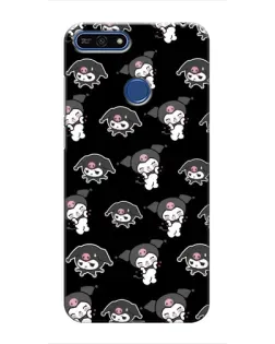 Чохол для Huawei Honor 7A Pro з картинкою «Чорний паттерн Kuromi»