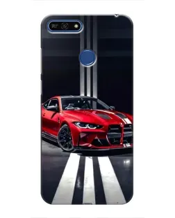 Чохол для Huawei Honor 7A Pro з картинкою «Червона BMW на дорозі»