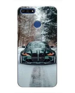 Чохол для Huawei Honor 7A Pro з картинкою «BMW у зимовому лісі»