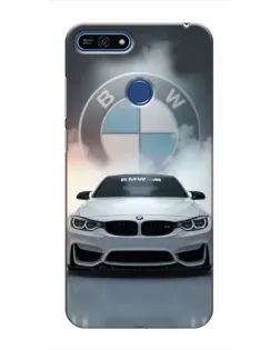 Чохол для Huawei Honor 7A Pro з картинкою «BMW в білому диму»