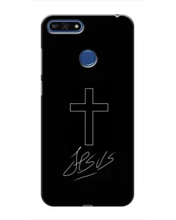 Чехол для Huawei Honor 7A Pro с картинкой «Графический крест Jesus» Чехол для Huawei Honor 7A Pro с картинкой «Графический крест Jesus»