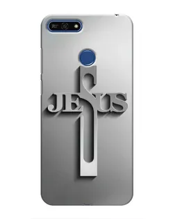 Чехол для Huawei Honor 7A Pro с картинкой «Металлический крест Jesus» Чехол для Huawei Honor 7A Pro с картинкой «Металлический крест Jesus»