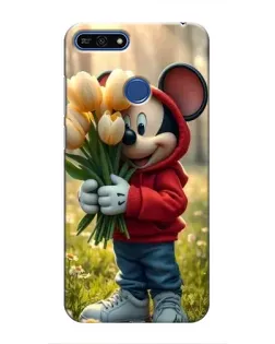 Чехол для Huawei Honor 7A Pro с картинкой «Микки с тюльпанами»