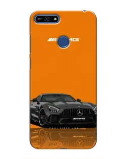 Чехол для Huawei Honor 7A Pro с картинкой «Оранжевый Mercedes AMG»