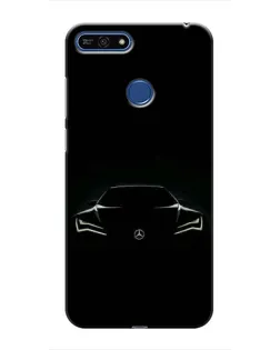 Чехол для Huawei Honor 7A Pro с картинкой «Mercedes — силуэт авто» Чехол для Huawei Honor 7A Pro с картинкой «Mercedes — силуэт авто»