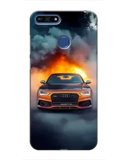 Чехол для Huawei Honor 7A Pro с картинкой «Audi в огненном дыму» Чехол для Huawei Honor 7A Pro с картинкой «Audi в огненном дыму»