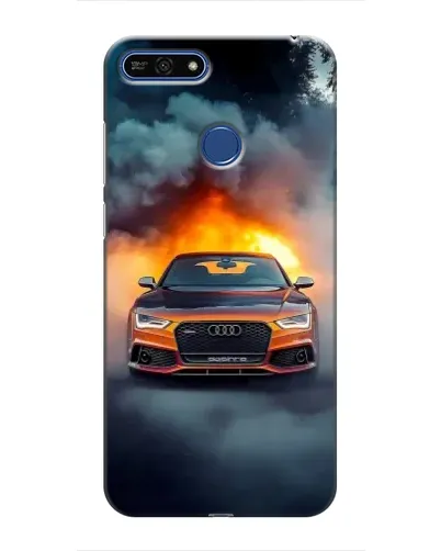 Чехол для Huawei Honor 7A Pro с картинкой «Audi в огненном дыму»