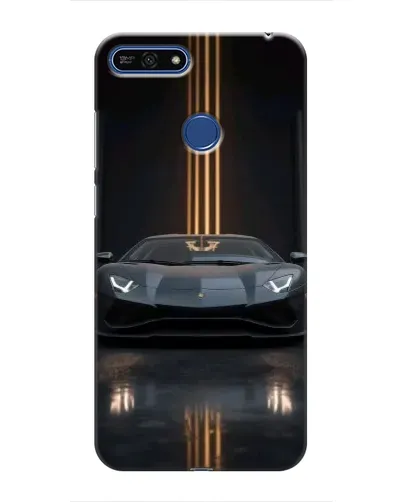Чехол для Huawei Honor 7A Pro с картинкой «Lamborghini золотые линии»