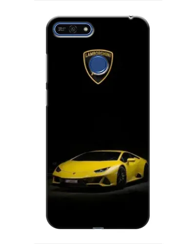 Чехол для Huawei Honor 7A Pro с картинкой «Lamborghini желтый акцент»