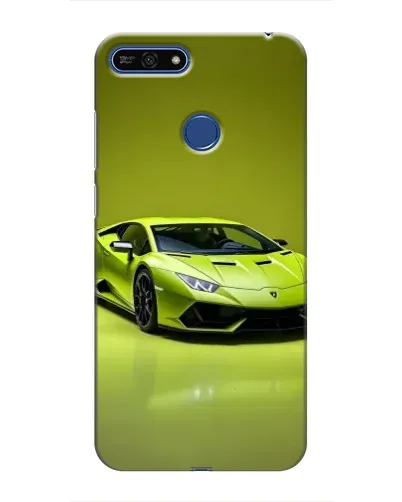 Чехол для Huawei Honor 7A Pro с картинкой «Салатовый Lamborghini Huracan»