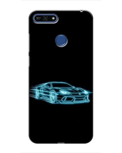 Чехол для Huawei Honor 7A Pro с картинкой «Неоновый контур Lamborghini»