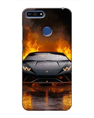 Чехол для Huawei Honor 7A Pro с картинкой «Lamborghini в огне»