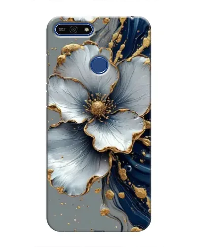 Чехол для Huawei Honor 7A Pro с картинкой «Белый цветок и золотой флюид» Чехол для Huawei Honor 7A Pro с картинкой «Белый цветок и золотой флюид»