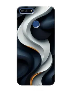 Чехол для Huawei Honor 7A Pro с картинкой «Объемные черно-белые ленты» Чехол для Huawei Honor 7A Pro с картинкой «Объемные черно-белые ленты»