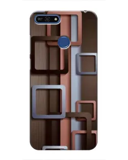 Чехол для Huawei Honor 7A Pro с картинкой «Коричневые объемные квадраты» Чехол для Huawei Honor 7A Pro с картинкой «Коричневые объемные квадраты»