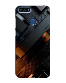 Чехол для Huawei Honor 7A Pro с картинкой «Черные геометрические блоки»