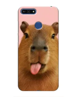 Чохол для Huawei Honor 7A Pro з картинкою «Капібара з язиком»