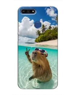 Чохол для Huawei Honor 7A Pro з картинкою «Капібара на морі»
