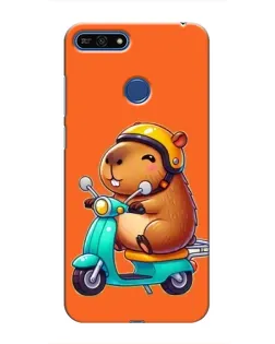 Чохол для Huawei Honor 7A Pro з картинкою «Капібара на скутері»