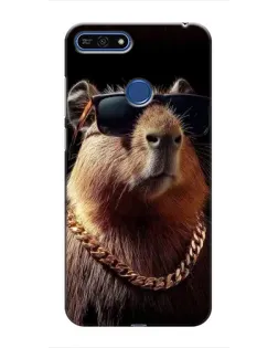 Чохол для Huawei Honor 7A Pro з картинкою «Капібара золотий ланцюг»