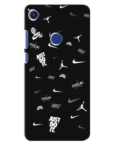 Чехол для Huawei Honor 8A с картинкой «Nike Black Pattern»