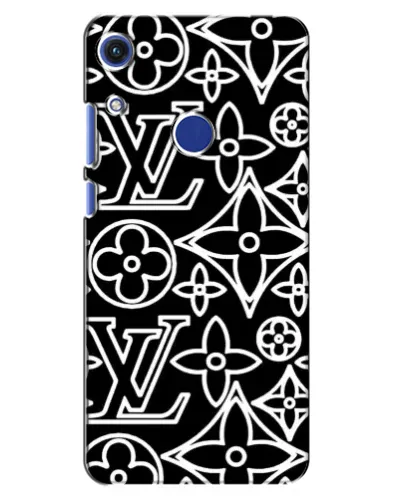 Чехол для Huawei Honor 8A с картинкой «Черно-белый узор LV»