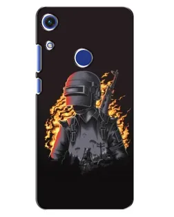 Чехол для Huawei Honor 8A с картинкой «PUBG — огненный силуэт»
