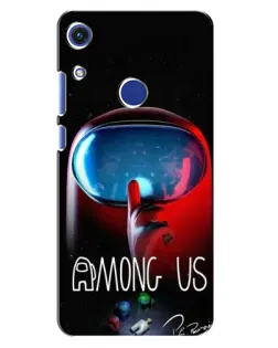 Чехол для Huawei Honor 8A с картинкой «Красный импостер — макро»